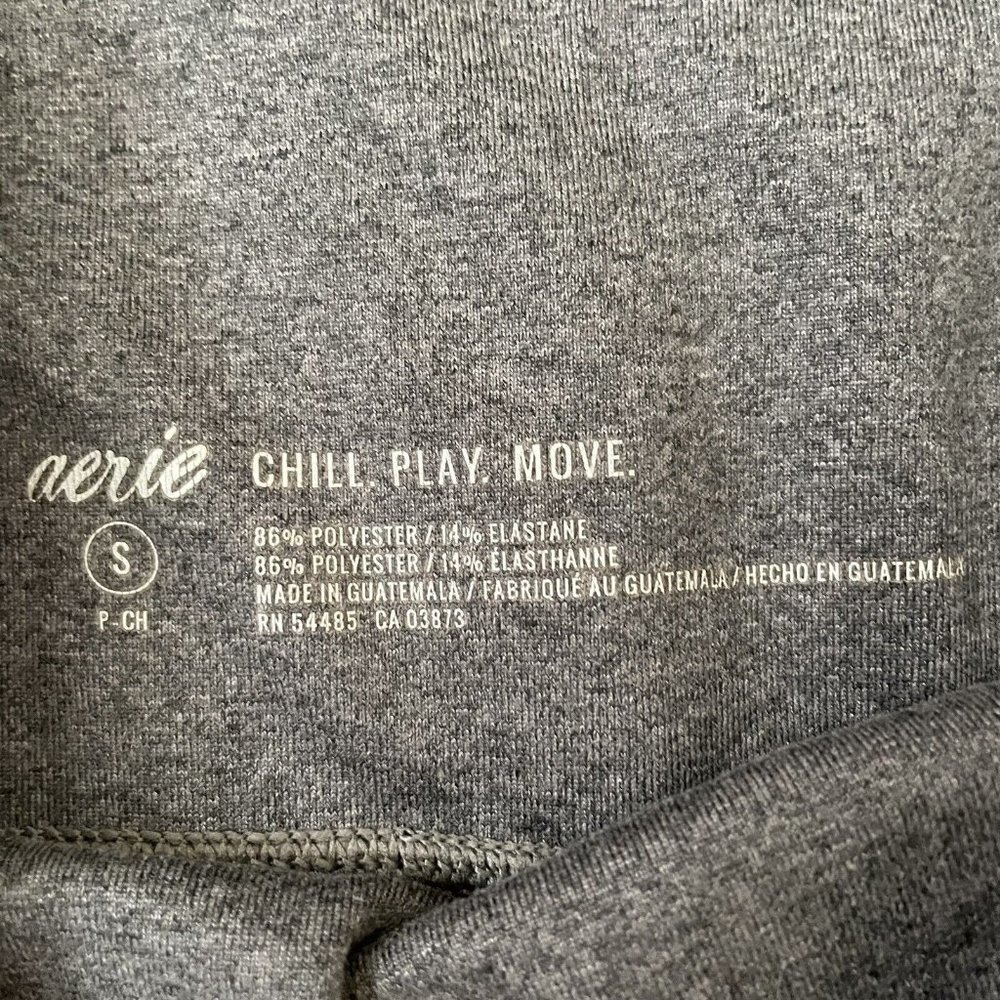 Aerie Leggings Womens Small Gray Peach Workout Pants Skinny Stretch Mesh - Picture 4 of 12